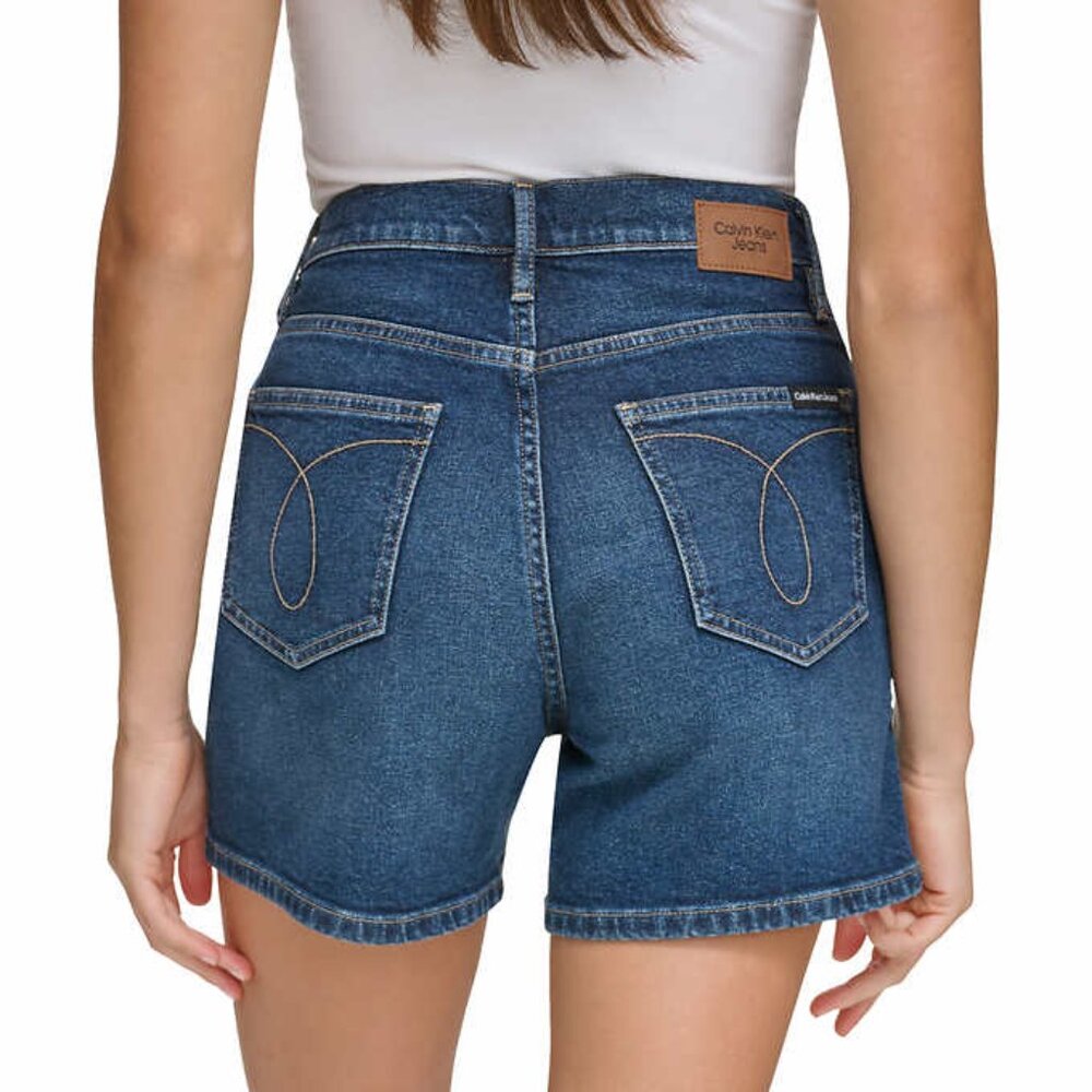 NEW Calvin Klein Womens Jean Shorts Sz 6 Dark Blue 5 Pocket 5" Inseam NWT - Picture 3 of 5